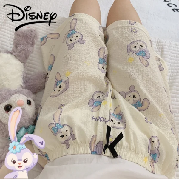Disney StellaLou Shorts Women Summer Casual Bottoms Shorts Cartoon Sweet Lady Elastic Waist Sport Short Pants Pyjamas Homewear