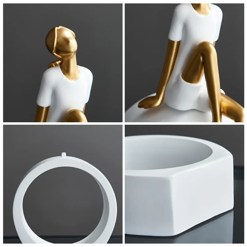 Modern Light Luxury Style Art Resin Reading Girl Figure Ornament Entryway Living Room Tv Cabinet Wine Cabinet Decorative Statue - Image 6